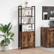 vidaXL Bokskåp Rökt ek 60 x 24 x 161 cm Konstruerat trä