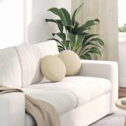 vidaXL Sittkuddar 2 pcs Kräm Ø30 x 13 cm tyg