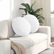 vidaXL Sittkuddar 2 pcs Vit Ø50 x 19 cm tyg