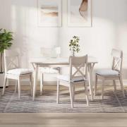 vidaXL Sittkuddar 4 pcs Vit 40 x 40 x 6 cm tyg