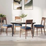 vidaXL Sittkuddar 4 pcs Blå 40 x 40 x 6 cm Kordread tyg