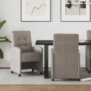 vidaXL Matstolar med hjul 2 pcs Grå 57 x 67 x 98 cm Konstläder