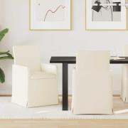 vidaXL Matstolar med hjul 2 pcs Beige 57 x 67 x 95 cm Linne