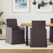 vidaXL Matstolar 2 pcs Mörkbrun 57 x 67 x 95 cm tyg