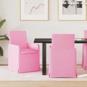 vidaXL Matstolar 2 pcs Rosa 57 x 67 x 95 cm tyg