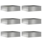 vidaXL Kant för gräsmatta 6 pcs Silver 40 x 40 x 13 cm