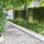 vidaXL Gräskanter 30 pcs Vit 103 x 0,05 x 22 cm Stål