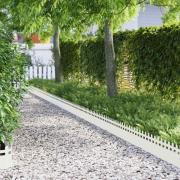 vidaXL Gräskanter 10 pcs Vit 103 x 0,05 x 22 cm Stål