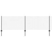 vidaXL Staket med stolpar Grå 0.8 x 10 m Stål