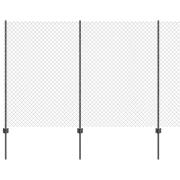 vidaXL Staket med stolpar Grå 1.6 x 10 m Stål