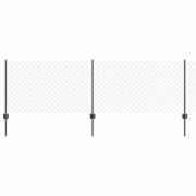 vidaXL Staket med stolpar Grå 0.8 x 25 m Stål