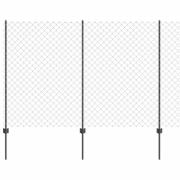 vidaXL Staket med stolpar Grå 1.6 x 25 m Stål