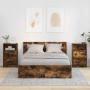 vidaXL Sängbord 2 pcs Rökt ek 40 x 30 x 467 cm Konstruerat trä