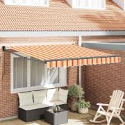 vidaXL Markis Randig gult och orange 3,5 x 2,5 m Polyester och metall