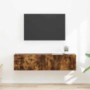 vidaXL TV Vägghylla 2 pcs Rökt ek 60 x 31 x 29,5 cm Konstruerat trä