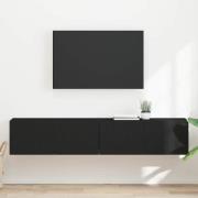 vidaXL TV Vägghylla 2 pcs Svart 60 x 31 x 29.5 cm Konstruerat trä