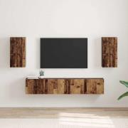 vidaXL TV Vägghylla 2 pcs Gammalt trä 30 x 31 x 60 cm Konstruerat trä