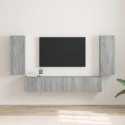 vidaXL TV Vägghylla 2 pcs Grå Sonoma 30 x 31 x 80 cm Konstruerat trä