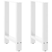 vidaXL Matbordsben vita 2 st 50x(72-73) cm stål