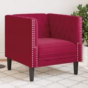 vidaXL Chesterfieldfåtölj vinröd sammet