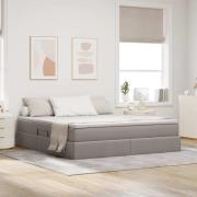 vidaXL Förvaringssäng med madrass Taupe 180 x 200 cm Polyester