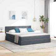 vidaXL Förvaringssäng med madrass Mörkgrå 160 x 200 cm Sammet