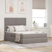 vidaXL Förvaringssäng med madrass Taupe 140 x 200 cm Polyester