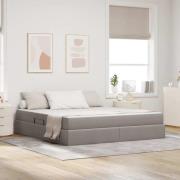 vidaXL Förvaringssäng med madrass Taupe 180 x 200 cm Polyester
