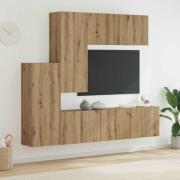 vidaXL TV-väggmodul Väggmonterad 5 pcs Artisan Ek Konstruerat trä