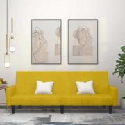 vidaXL Bäddsoffa 2-sits gul sammet