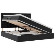 vidaXL Förvaringssäng med LED med led Svart 180 x 200 cm Konstläder