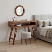 vidaXL Smyckebord med spegel Brun 90 x 76 x 45 cm Solid återvunnen trä