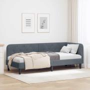 vidaXL Hörn Sängram Mörkgrå 80 x 200 cm Sammet