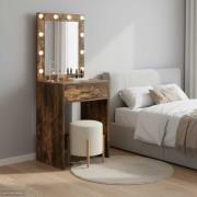 vidaXL Smyckebord med låda Rökt ek 50 x 41 x 135 cm Konstruerat trä