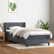 vidaXL Ramsäng med madrass mörkgrå 80x210 cm sammet
