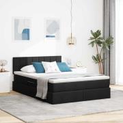 vidaXL Förvaringssäng med madrass Svart 140 x 190 cm Konstruerat trä