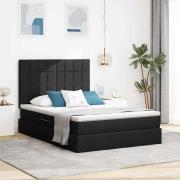 vidaXL Förvaringssäng med madrass Svart 140 x 190 cm Polyester