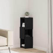 vidaXL Hörnskåp Svart Ek 25,5x25x80cm Konstruerat trä