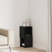 vidaXL Hörnskåp Svart Ek 25,5x25x55cm Konstruerat trä