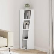 vidaXL Hörnskåp Högblanka vita 27,5x27x102cm Konstruerat trä