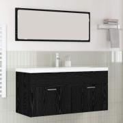 vidaXL Badrumsskåp Svart Ek 100 x 38,5 x 46 cm Konstruerat trä