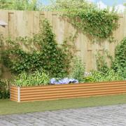 vidaXL Upphöjd odlingslåda Ljusbrun 970 x 50 x 36 cm Galvaniserat Stål