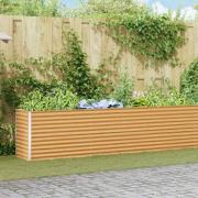 vidaXL Upphöjd odlingslåda Ljusbrun 582 x 50 x 68 cm Galvaniserat Stål