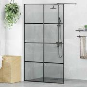 vidaXL Walk-in Duschvägg Svart 115 x 195 cm härdat glas