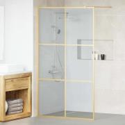 vidaXL Walk-in Duschvägg Guld 115 x 195 cm härdat glas
