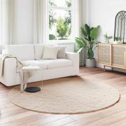 vidaXL Fusk-kaninpälsmatta Olite Taupe Ø 200 cm Polyester