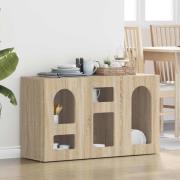 vidaXL Sideboard Sonoma-ek 100 x 35 x 59 cm Konstruerat trä