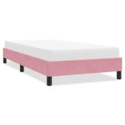 vidaXL Sängram utan madrass rosa 100x220 cm sammet