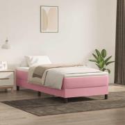 vidaXL Ramsäng med madrass rosa 90x210 cm sammet