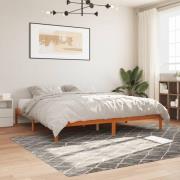 vidaXL Sängram utan madrass vaxbrun 200x200 cm massiv furu